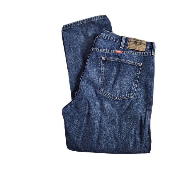 Wrangler Mens Jeans Sz 40X29 5 Star Premium Denim Regular Fit Straight Dark Wash - Picture 3 of 9